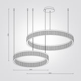 מנורת תלייה LED מילאנו | ‎100W | CCT | זהב פליז | ‎60+80 ס״מ