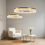 מנורת תלייה LED מילאנו | ‎100W | CCT | זהב פליז | ‎60+80 ס״מ
