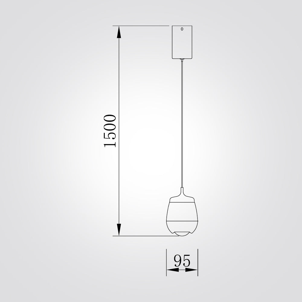 מנורת תליה בודדת LED | שחור פנינה | 6W | ‏3000K