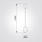 מנורת תליה בודדת LED | שחור פנינה | 6W | ‏3000K