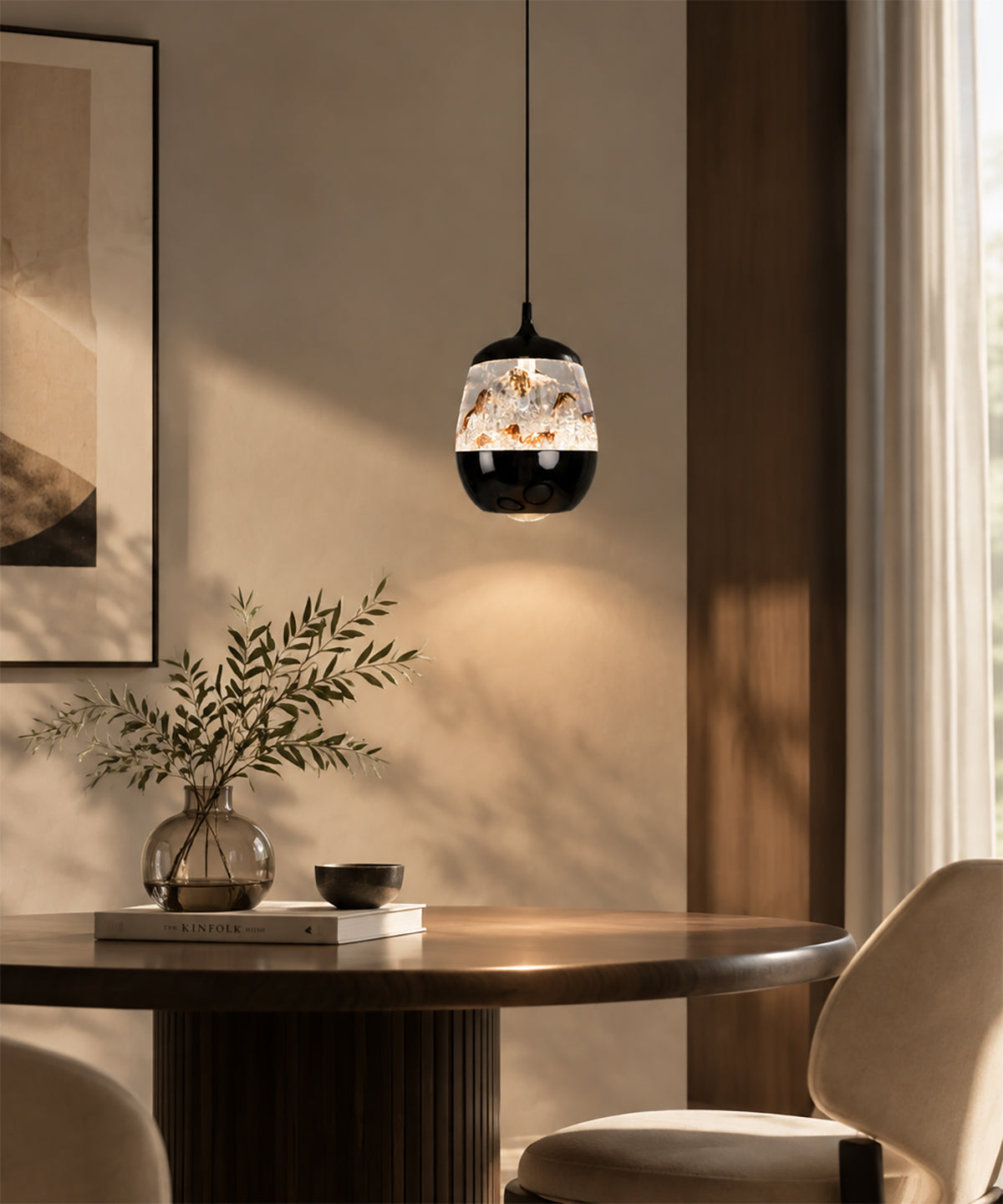 מנורת תליה בודדת LED | שחור פנינה | 6W | ‏3000K