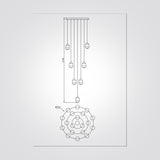 מנורת תליה 20 קנים LED | שחור פנינה | 120W | ‏3000K