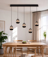מנורת תליה חמישייה LED | שחור פנינה | 30W | ‏3000K