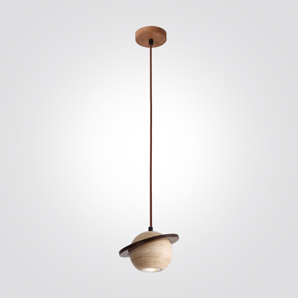 מנורת תלייה סיינה – טרוונטין ועץ כהה טבעי  | בית נורה G9