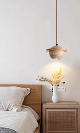 מנורת תלייה סיינה – טרוונטין ועץ בהיר טבעי  | בית נורה G9