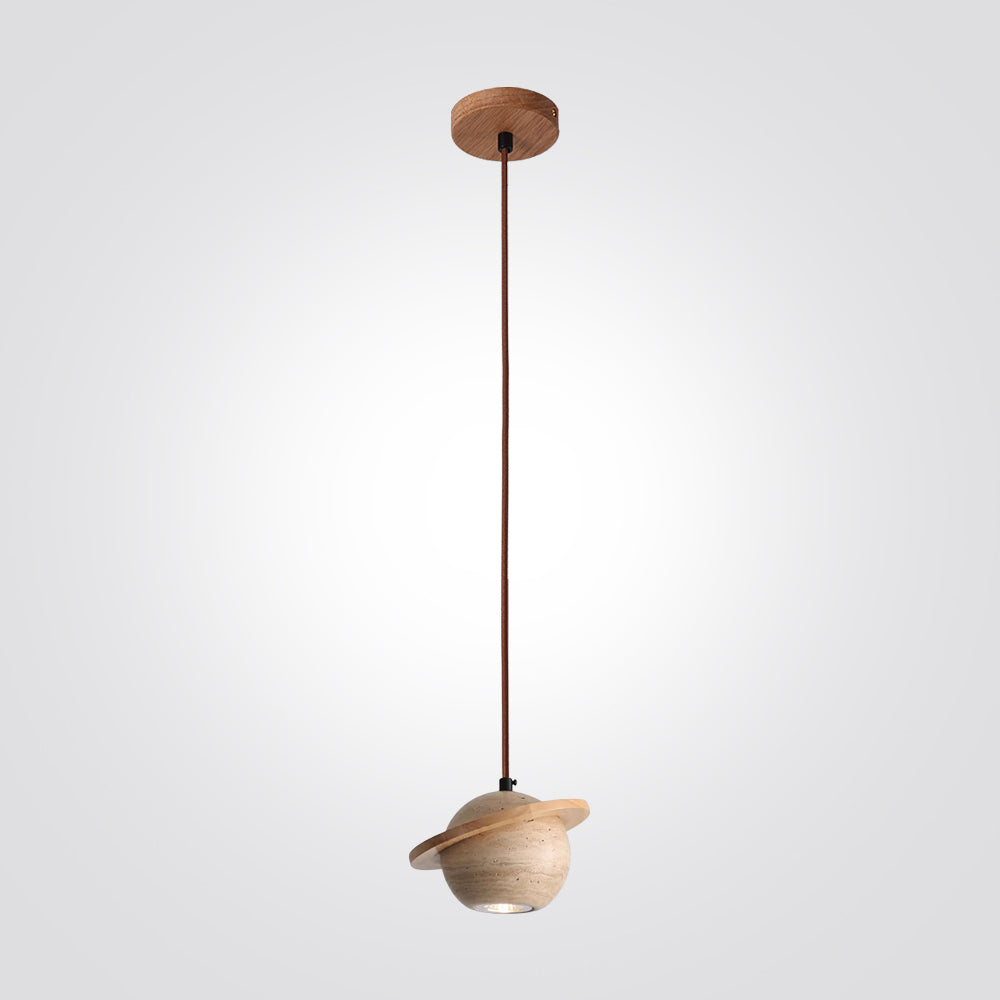 מנורת תלייה סיינה – טרוונטין ועץ בהיר טבעי  | בית נורה G9