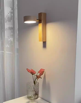 מנורת קיר ויקטוריה – טרוורטין טבעי ועץ בהיר| 9W | 3000K