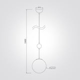 מנורת תלייה לוקה – זכוכית | קוטר Φ20 / Φ30 | לבן+פליז