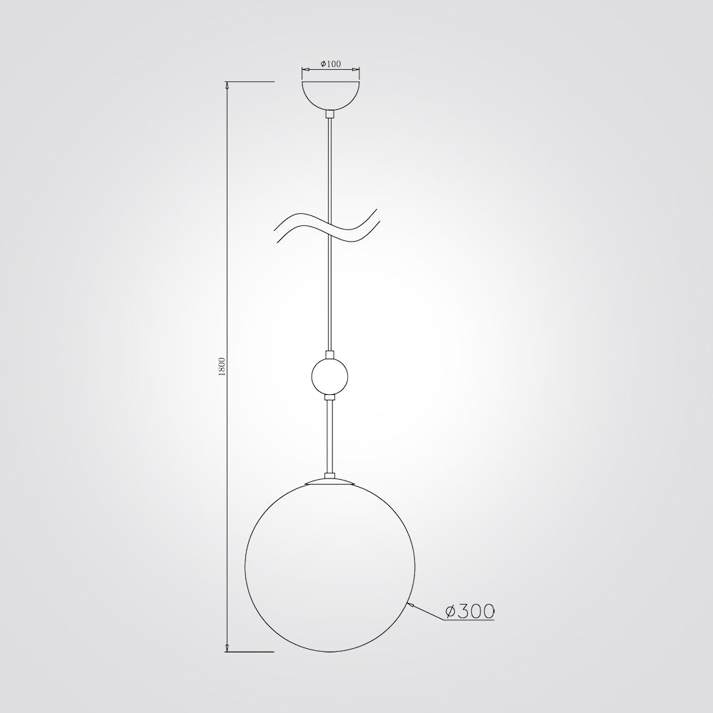 מנורת תלייה לוקה – זכוכית | קוטר Φ20 / Φ30 | לבן+פליז