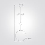 מנורת תלייה לוקה – זכוכית | קוטר Φ20 / Φ30 | לבן+פליז