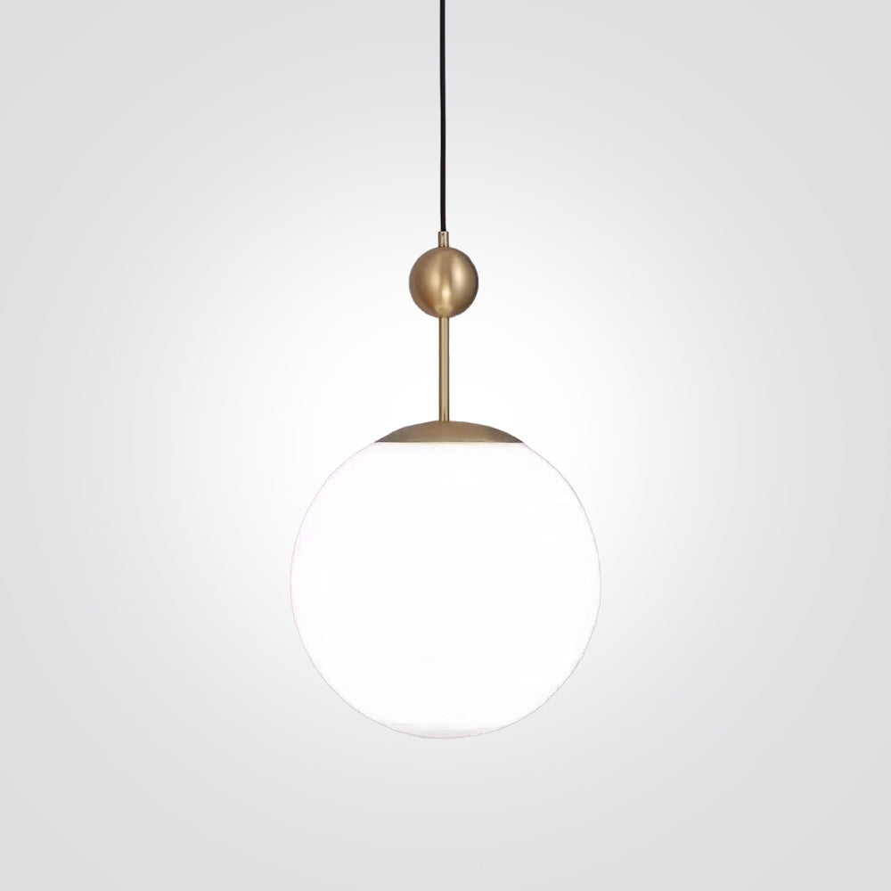 מנורת תלייה לוקה – זכוכית | קוטר Φ20 / Φ30 | לבן+פליז