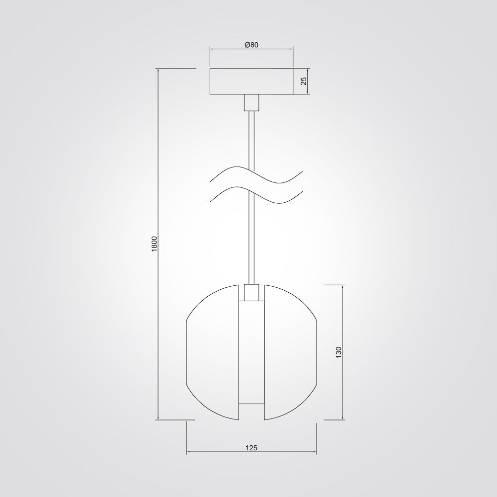 מנורת תלייה אלבה– טרוונטין טבעי | דגם B
