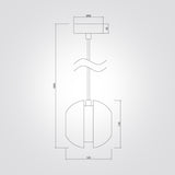 מנורת תלייה אלבה– טרוונטין טבעי | דגם B