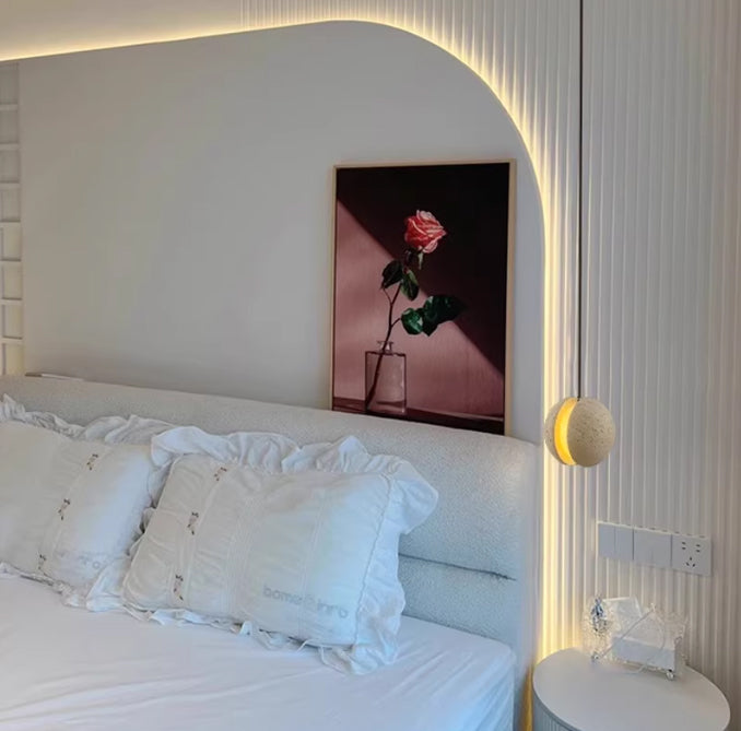 מנורת תלייה אלבה– טרוונטין טבעי | דגם B