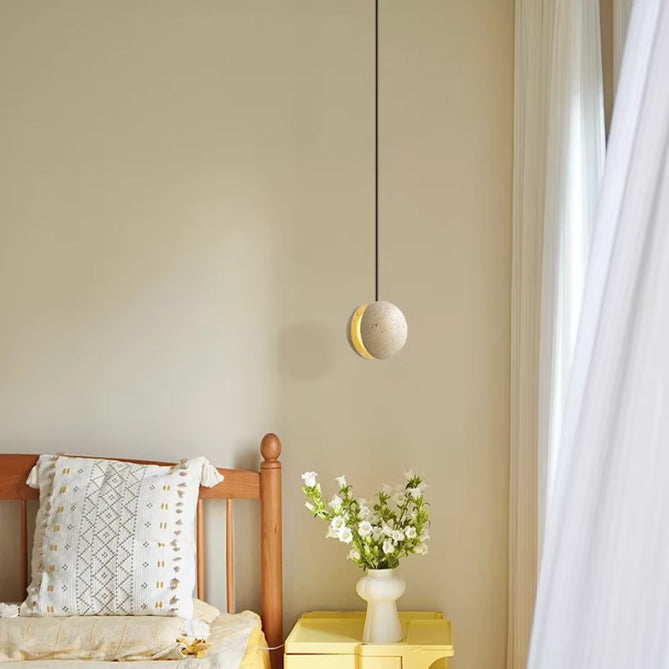 מנורת תלייה אלבה– טרוונטין טבעי | דגם B