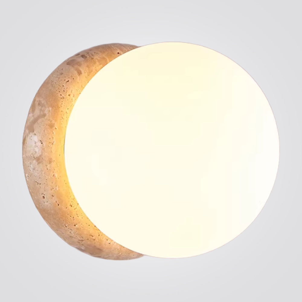 מנורת קיר לוצ׳ה – טרוונטין טבעי וזכוכית | דגם  A