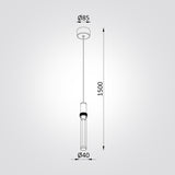 מנורת תלייה וושינגטון בודד | שחור / זהב