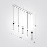 מנורת תלייה LED וושינגטון חמישייה | שחור / זהב