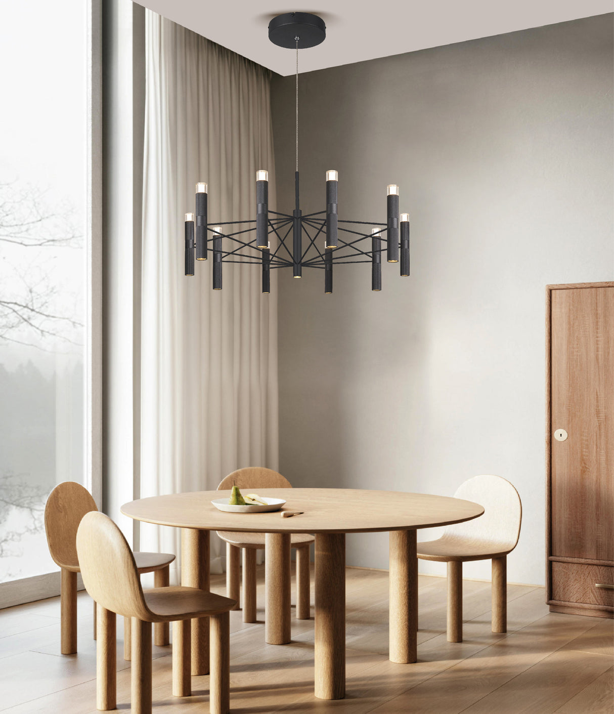 מנורת תלייה LED סיאטל| שחור