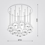 מנורת תלייה LED – ברוקלין | 16 ראשים | זהב + לבן מט | 3000K