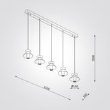 מנורת תלייה LED – ברוקלין | חמישייה| זהב + לבן מט | 3000K