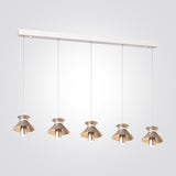 מנורת תלייה LED – ברוקלין | חמישייה| זהב + לבן מט | 3000K