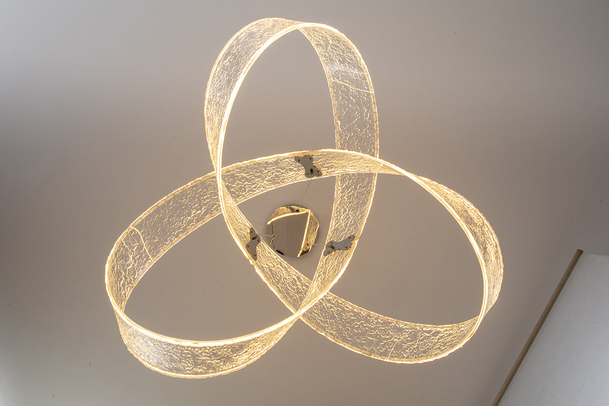 מנורת תליה LED מעוצבת | קוטר 80 / 100 ס"מ | CCT | כרום