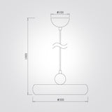 מנורת תלייה אלבה – טרוונטין טבעי | LED | קוטר 30 ס״מ