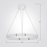 מנורת תלייה לומינה – טרוונטין טבעי | LED | קוטר 60 ס״מ