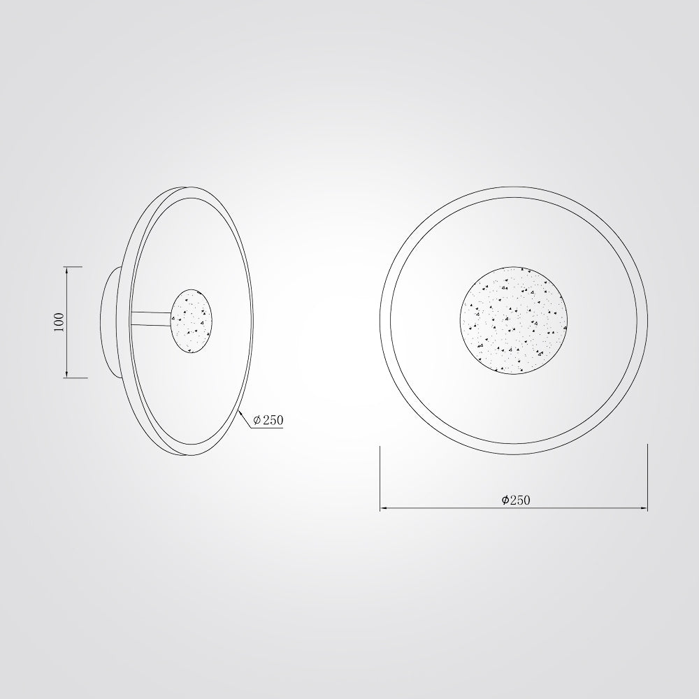 מנורת קיר טרה – אבן טבעית ועץ בהיר | LED | קוטר 25 ס״מ