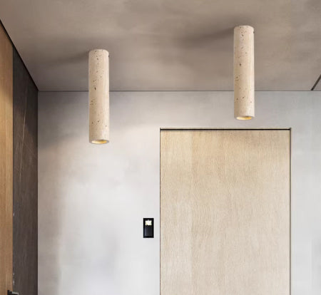 מנורת תקרה צילינדר  נובה – טרוונטין טבעי | GU10