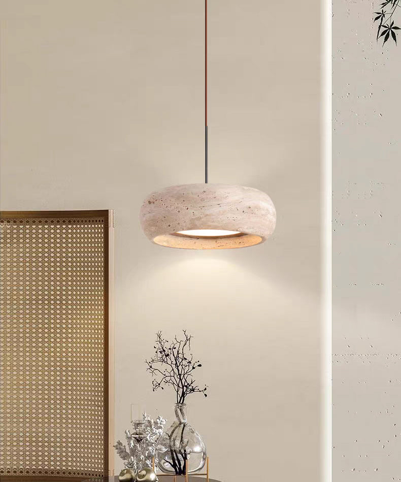מנורת תלייה טראוורטין LED 12W | CCT | שחור מט