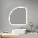 מראת LED עגולה חצי ירח 60 ס״מ | 80 ס"מ