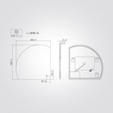 מראת LED עגולה חצי ירח 60 ס״מ | 80 ס"מ