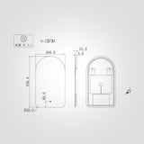 מראת LED קשתית 70×40 ס״מ עם הילה מוארת ומפשיר אדים