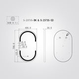 מראת LED אובלית 70×40 ס״מ עם מסגרת אלומיניום ומפשיר אדים – שחור / זהב