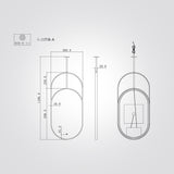 מראת LED אובלית 130×50 ס״מ עם מסגרת מתכת רוז־גולד ומוט תלייה+ מפשיר אדים