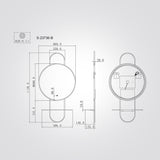 מראת קיר עגולה עם מדף ותאורת LED | קוטר 60 ס"מ | עמעום + מפשיר אדים