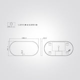 מראת LED מסגרת אלומיניום | ‎W1000×H500 מ"מ | עמעום + מפשיר אדים