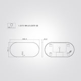 מראת LED מסגרת אלומיניום | ‎W1000×H500 מ"מ | עמעום + מפשיר אדים