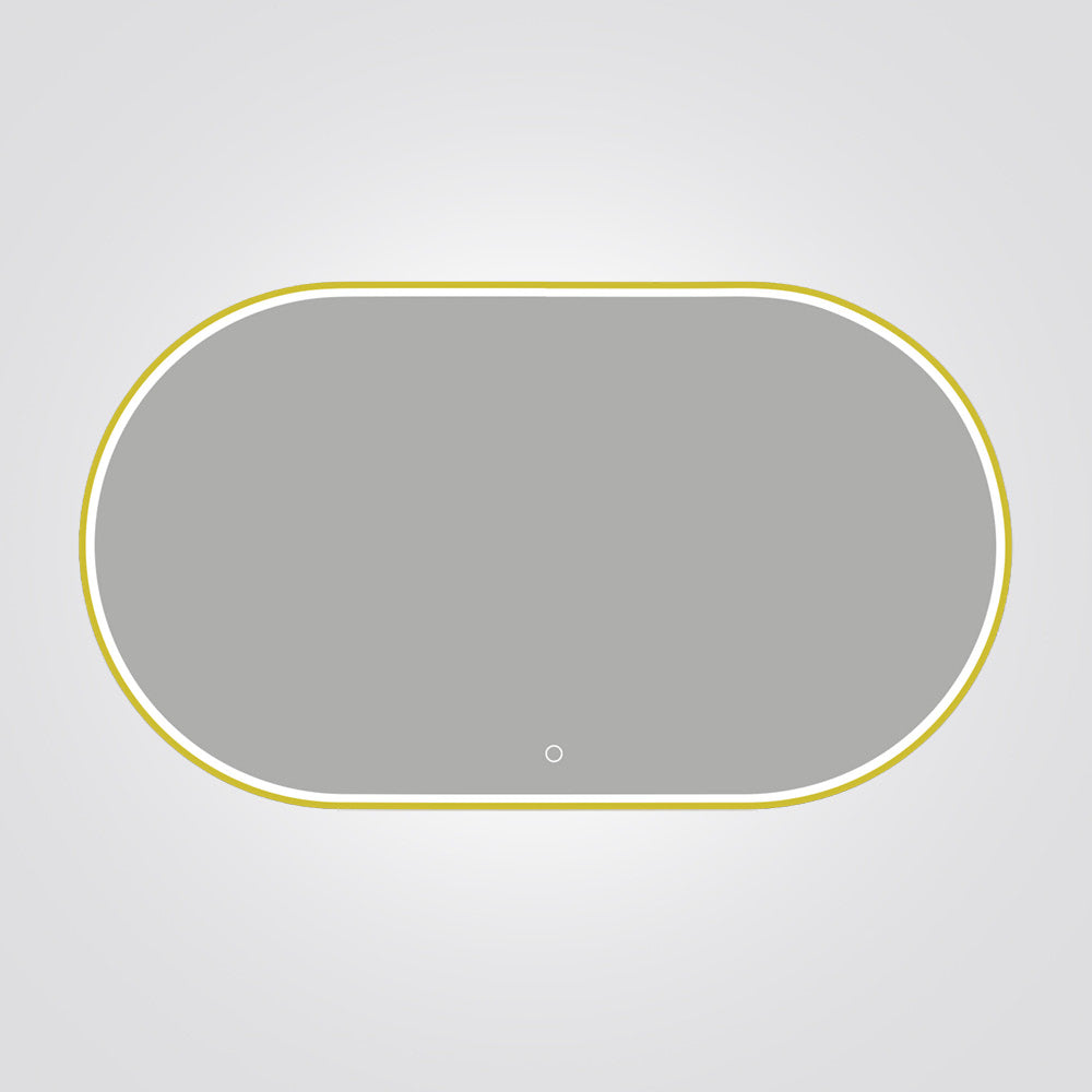 מראת LED מסגרת אלומיניום | ‎W1000×H500 מ"מ | עמעום + מפשיר אדים