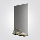 מראת LED מלבנית עם מדף | שחור | ‎50.8×71.1 ס"מ | עמעום | CCT