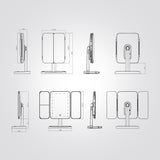 מראת איפור LED מתקפלת  70 × 40 ס״מ עם תיבת אחסון