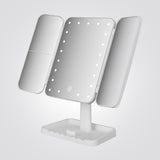 מראת איפור LED מתקפלת  70 × 40 ס״מ עם תיבת אחסון