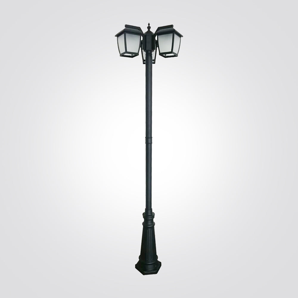 עמוד תאורה חוץ לגינה שלישייה | שחור מט | E27  220 ס"מ | IP44