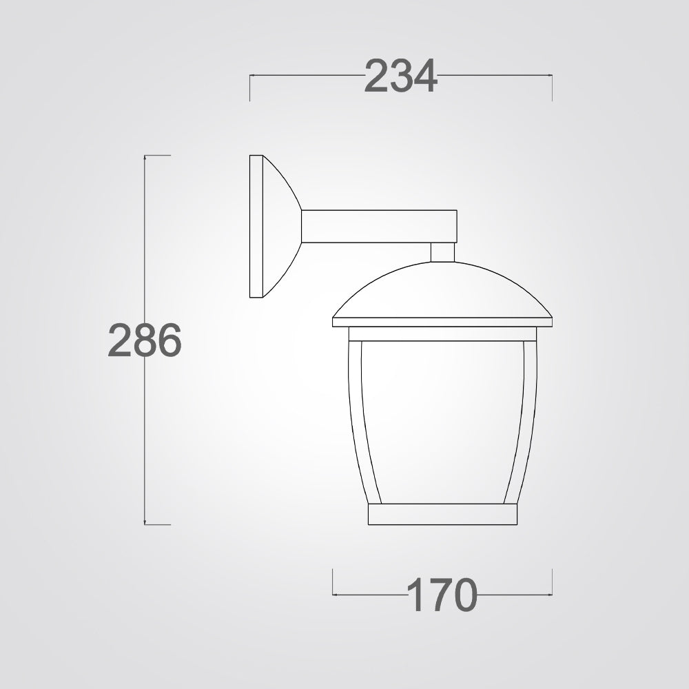 מנורת קיר גינה חוץ | שחור מט | E27 | IP44