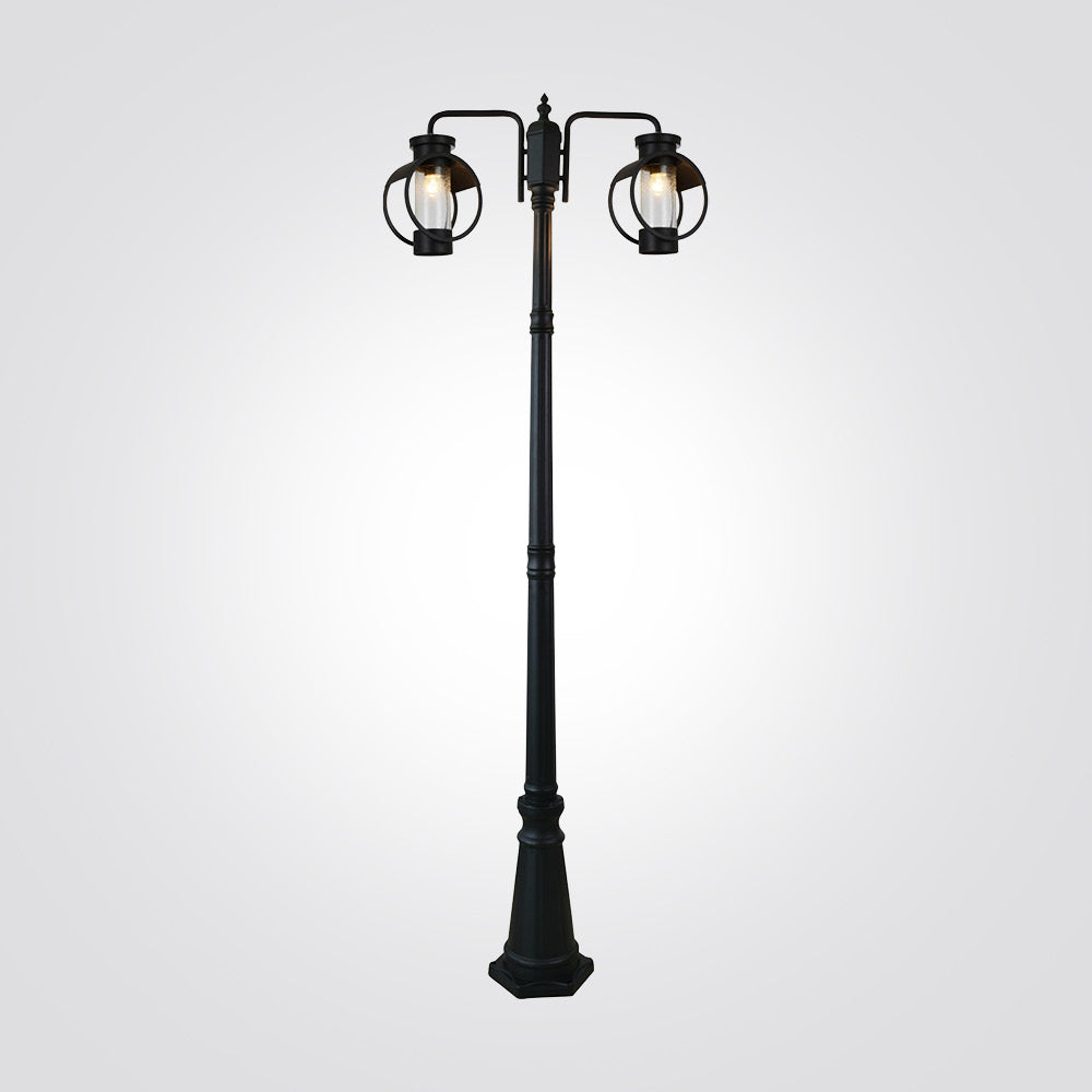 עמוד תאורה חוץ לגינה זוגי שחור- דגם  אמליה  גובה 200 ס"מ | E27 | IP44