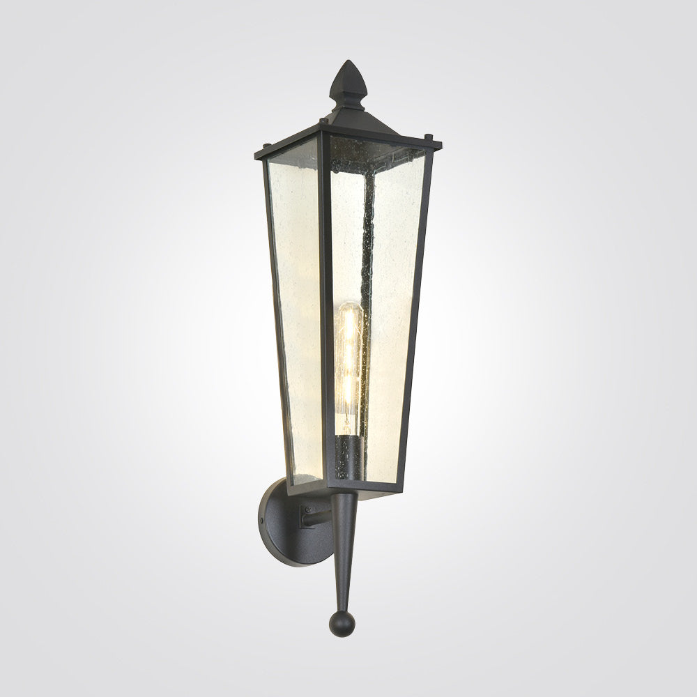 מנורת קיר גינה חוץ – דגם ריבי-A | צבע שחור | E27 | IP44