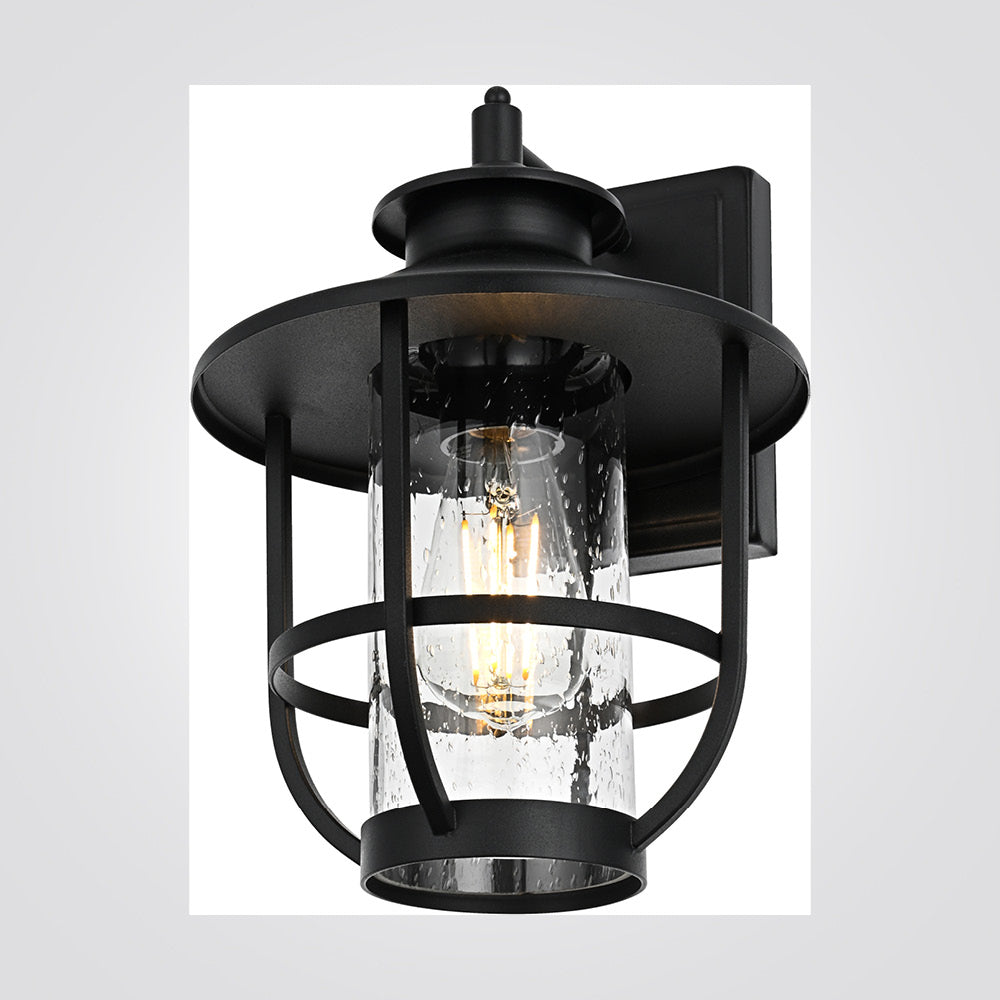 מנורת קיר גינה חוץ – דגם ריבי-B | צבע שחור | E27 | IP44