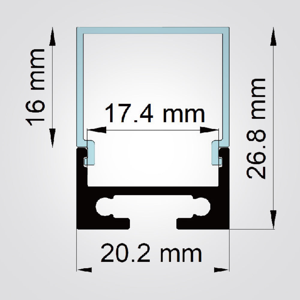 פרופיל תאורה חיצוני  20X27 MM